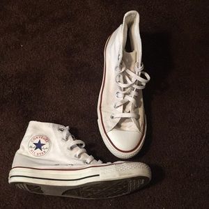 EUC white high top converse